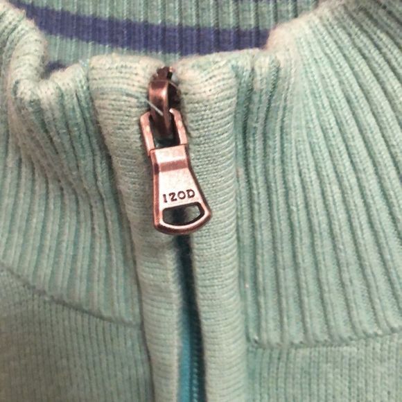 Izod Quarter Zip Sweater Green - Picture 4 of 11